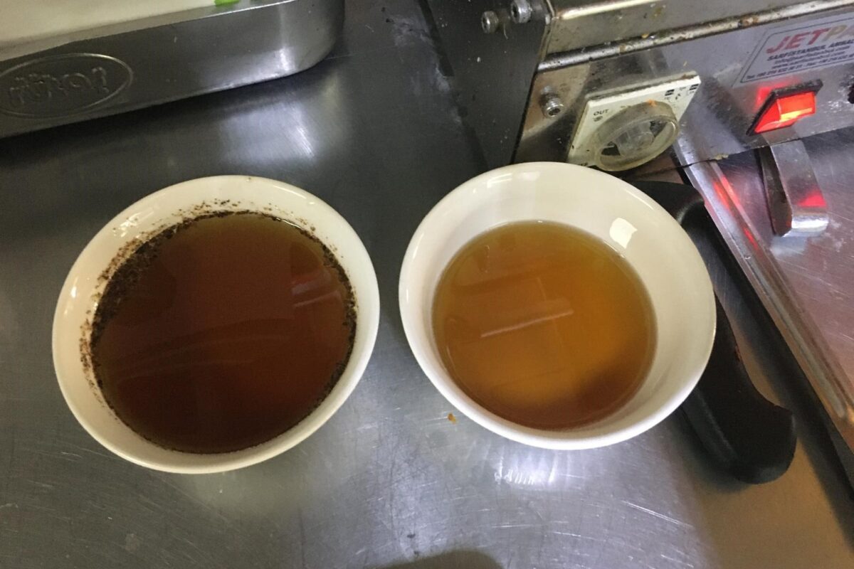 kızartma yağı filitre öncesi ve sonrası